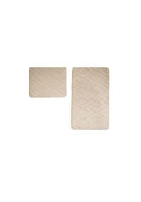 ZELLERFELD - WC-Set mit Diamant-Jaquard-Struktur - 2-teiliges Badematten-Set - Beige 60 x 100 cm
