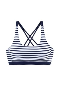 VENICE BEACH - Summer Bustier-Top, herausnehmbare Cups, für Damen - WHITE-NAVY-S