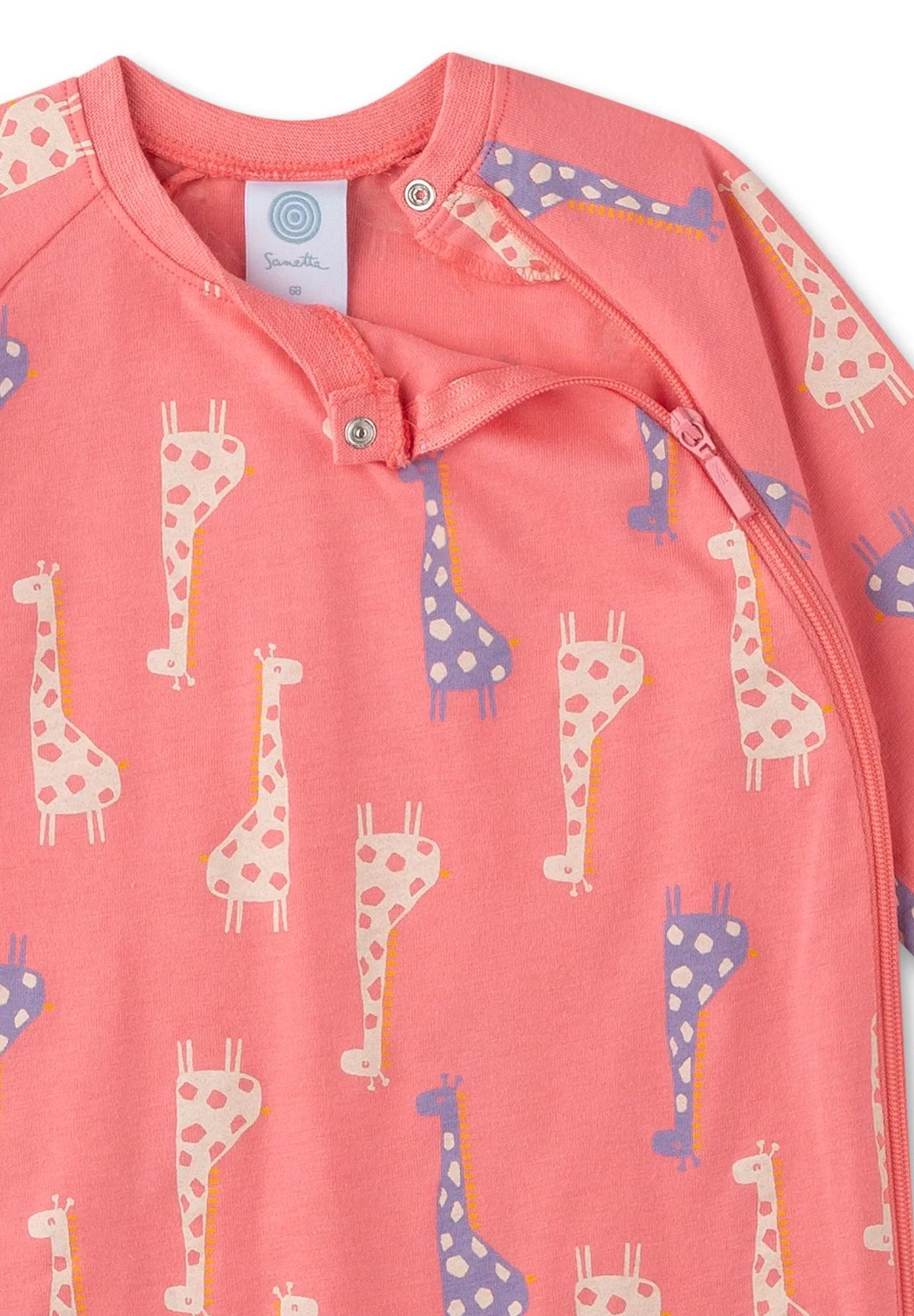 Sanetta Mädchen Overall Rosa Esel - Bio-Baumwolle Strampler - Praktischer Schlafanzug Mit Füßchen