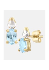 Diamant L'eternel - Ohrringe, mit Blautopas, 375 Gelbgold - gold