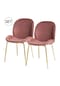 Kayoom Stuhl Charlize 110 2er-Set Altrosa - Messing – eiche , modern Bild 13