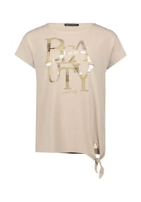 BETTY BARCLAY - Halbarm-Shirt mit Schleifenknoten - Grau Beige