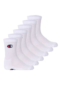 Champion® - Kinder Socken, 6er Pack - Crew Socken, einfarbig - Blau/Weiß/Grau
