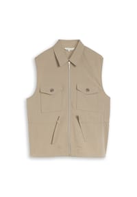 TOM TAILOR - Blazer-Weste, Reißverschluss, für Damen - 11863 SILVER OLIVE