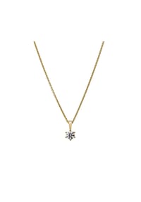 LYOMI - Anhänger mit Kette 585/- Gold 1 Diamant Lab Grown 0,50ct. - gelb