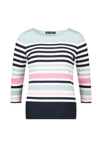 BETTY BARCLAY - Basic Shirt mit U-Boot-Ausschnitt - Green/Light Blue