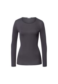 HANRO - Longsleeve Cotton Seamless - black pearl