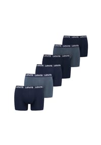 Levi's® - Herren Boxer-Shorts, 6er Pack - Logo Boxer Brief 6P, Cotton Stretch, ECOM - Blau