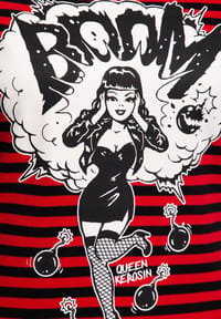QUEEN KEROSIN Langarmshirt mit plakativem Vintage 50´s Pin-up 