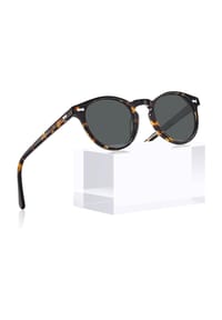 MANIKE - Runde Sonnenbrille für Damen Polarisierte Frauen Sunglasses - Braun