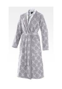JOOP! - BADEMANTEL Damen-Schalkragen 32/34, Silber - Anthrazit
