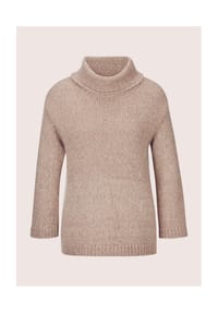 MADELEINE - Rollkragen-Pullover mit 3/4-Arm - cappuccino / wollweiß / melange