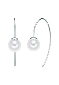 Luluandjane - Damen Ohrringe aus Messing in Silber mit Muschelkernperle - silber