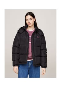 TOMMY Jeans - Steppjacke, abnehmbare Kapuze, für Damen - BDS  BLACK