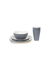 COFI - Platinet 8 Teilig Leichtes Besteckset für Wohnmobil Picknick Camping - Grau 25x25x15 cm