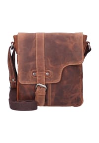 GREEN BURRY Vintage - Vintage Umhängetasche Leder 22 cm - brown