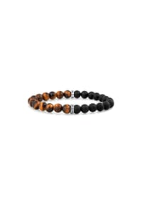 caї - Stretch-Armband Edelstahl 13 Onyx - braun