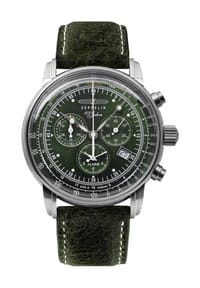 ZEPPELIN 100 JAHRE ZEPPELIN - Herren Chronograph "8680-4" - SILBER/GRÜN