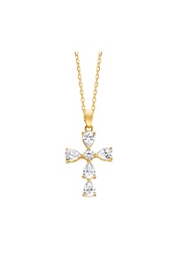 Julie Julsen® - Anhänger mit Kette 925/- Sterling Silber 6 Zirkonia - gelb