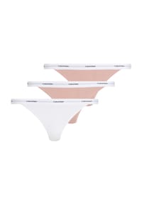 Calvin Klein - Strings, 3er-Pack, Logo-Bund, für Damen - TL2 SUBDUED/WHITE