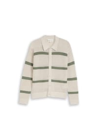 DENIM TOM TAILOR - Strickjacke, Lochmuster, für Herren - 40123 SEA WHITE