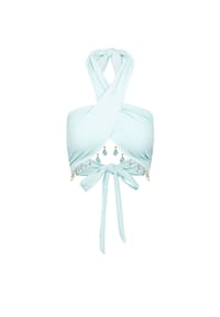 MODA MINX - Bikinioberteil Hera Fixed Droplet Cross Over Top mit tollem Cross-Over-Design - Blue