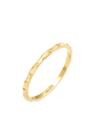 elli. PREMIUM - Ring Stacking Facetten Basic Minimal Look 375 Gelbgold - Gold