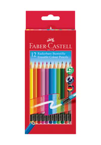 Faber-Castell - Buntstifte 12er-Set, radierbar - mehrfarbig, mehrfarbig