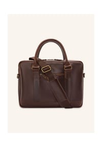 BUCKLE & SEAM Everest - Everett Aktentasche Leder 38 cm Laptopfach - anthrazit