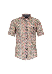 CASAMODA - Herren Freizeithemd Kurzarm Print Casual Fit - Orange