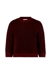 BETTY & CO - Strickpullover mit Rippbündchen - Dark Red Melange