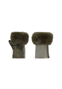MANGUUN - Armstulpen, Kunstfell, für Damen - 0  GREEN