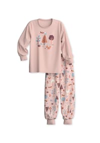 CALIDA - Kinder Bündchen-Pyjama aus reiner Bio-Baumwolle Toddlers Forest - peach rose