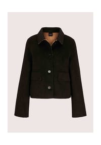 MADELEINE - Doubleface-Jacke in kastiger Form - schwarz / caramel