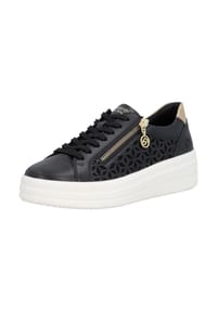 remonte® - Leder/Synthetik Sneaker - Schwarz/Gold
