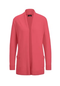 GOLDNER - Kurzgröße:  Langarm Cardigan aus Merino - beige / melange