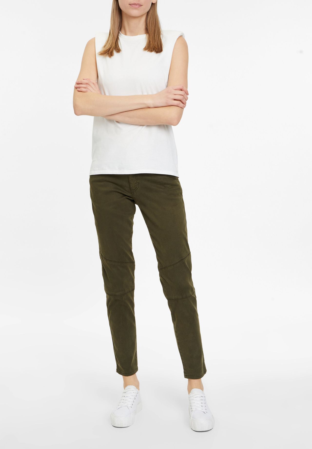 MORE & MORE Hose, Slim-Fit, Mid-Waist, uni, für Damen | GALERIA