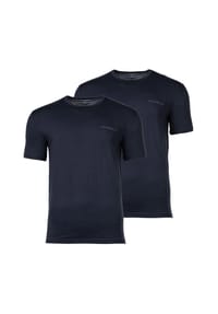 EMPORIO ARMANI - Herren T-Shirt, 2er Pack - CORE LOGOBAND, Rundhals, Stretch Cotton - Blau