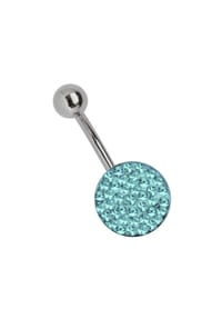 Adelia's - Bauchnabelpiercing Banane mit Epoxy Multistrass Platte - hellblau