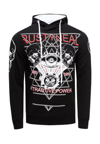 RUSTY NEAL® - Sweatshirt Rusty Neal Sweater mit rockigem Print - Grau