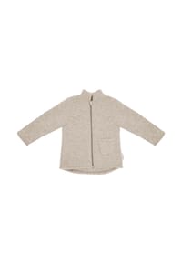 maximo® - GOTS MINI-Jacke, Wollfleece Reißverschluss, Jersey - braunmeliert