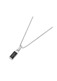GIORGIO MARTELLO MILANO - Kette mit Anhänger, Zirkonia weiß und schwarz, Silber 925 - schwarz/weiß