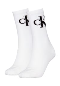 Calvin Klein - Socken, 2er-Pack, Rippbündchen, für Damen - 001 BLACK