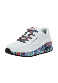 SKECHERS® - Uno Sneaker "Ravaged Love", Belüftungslöcher, für Damen - WMLT WHITE DURALE