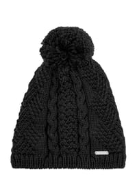 Stöhr - Strickmütze "Bianca", Zopstrickmuster, für Damen - 06 SCHWARZ