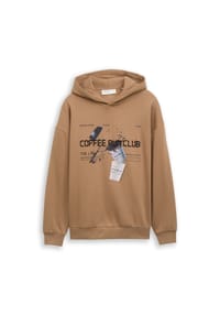 DENIM TOM TAILOR - Hoodie, Rippbündchen, für Herren - 28862 MALT BROWN