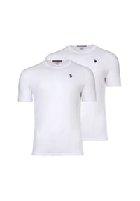 U.S. POLO ASSN. - Herren T-Shirt 2er Pack - Rundhals, Logo-Stickerei, Baumwolle - Schwarz