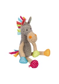 sigikid® - Kuscheltier Pferd Patchwork Sweety ,  für Babys und Kinder - grau