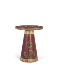 GINER & COLOMER - Couchtische aus Mangoholz, 46 cm, ethnischer Handwerksstil – 56 x 46 x 46 cm - mehrfarbig