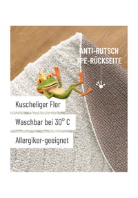 WECONhome Badteppich Fiete - Hoch-Tief-Effekt - Badteppich - anthrazit grau